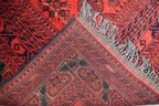 9.6 x 6.6 ft Handmade Ahal Gull Red Rug -Afghan Wool Tribal Carpet, Antique Red Afghan Collectible Rug, Living Room, Bedroom Rug