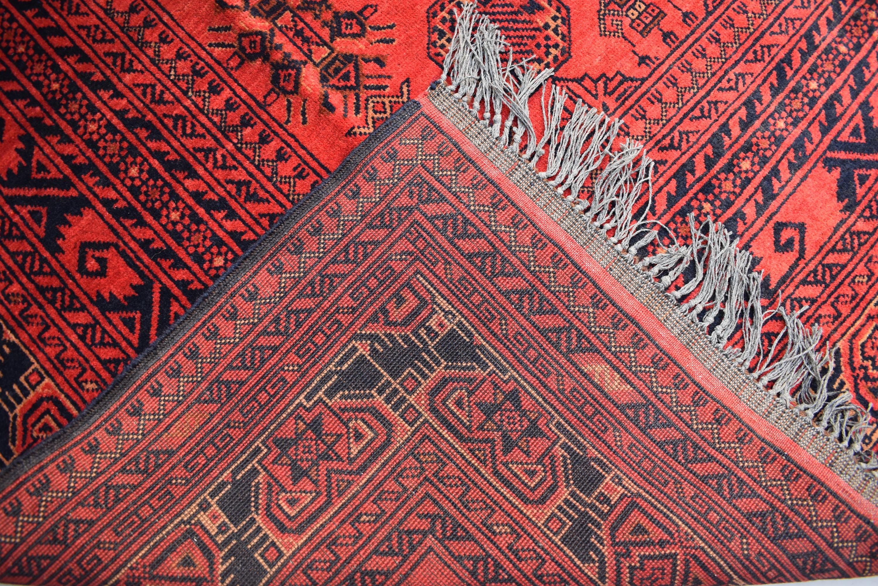 9.6 x 6.6 ft Handmade Ahal Gull Red Rug -Afghan Wool Tribal Carpet, Antique Red Afghan Collectible Rug, Living Room, Bedroom Rug