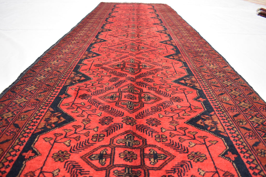 Vintage Khal Mohammadi Runner Rug - 9.15 x 2.72 ft - Handmade Afghan Wool Carpet, Red Hallway Runner, Entry Way Rug, Collectible Rug