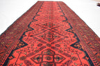 Vintage Khal Mohammadi Runner Rug - 9.15 x 2.72 ft - Handmade Afghan Wool Carpet, Red Hallway Runner, Entry Way Rug, Collectible Rug