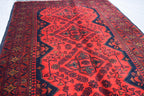 Vintage Khal Mohammadi Runner Rug - 9.15 x 2.72 ft - Handmade Afghan Wool Carpet, Red Hallway Runner, Entry Way Rug, Collectible Rug