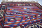Antique 1950s Kilim Rug – Vintage Afghan Handmade Wool Carpet, 6.11 x 4.5 ft | Mid-Century Tribal Flat Weave Decor, Farm House Rug