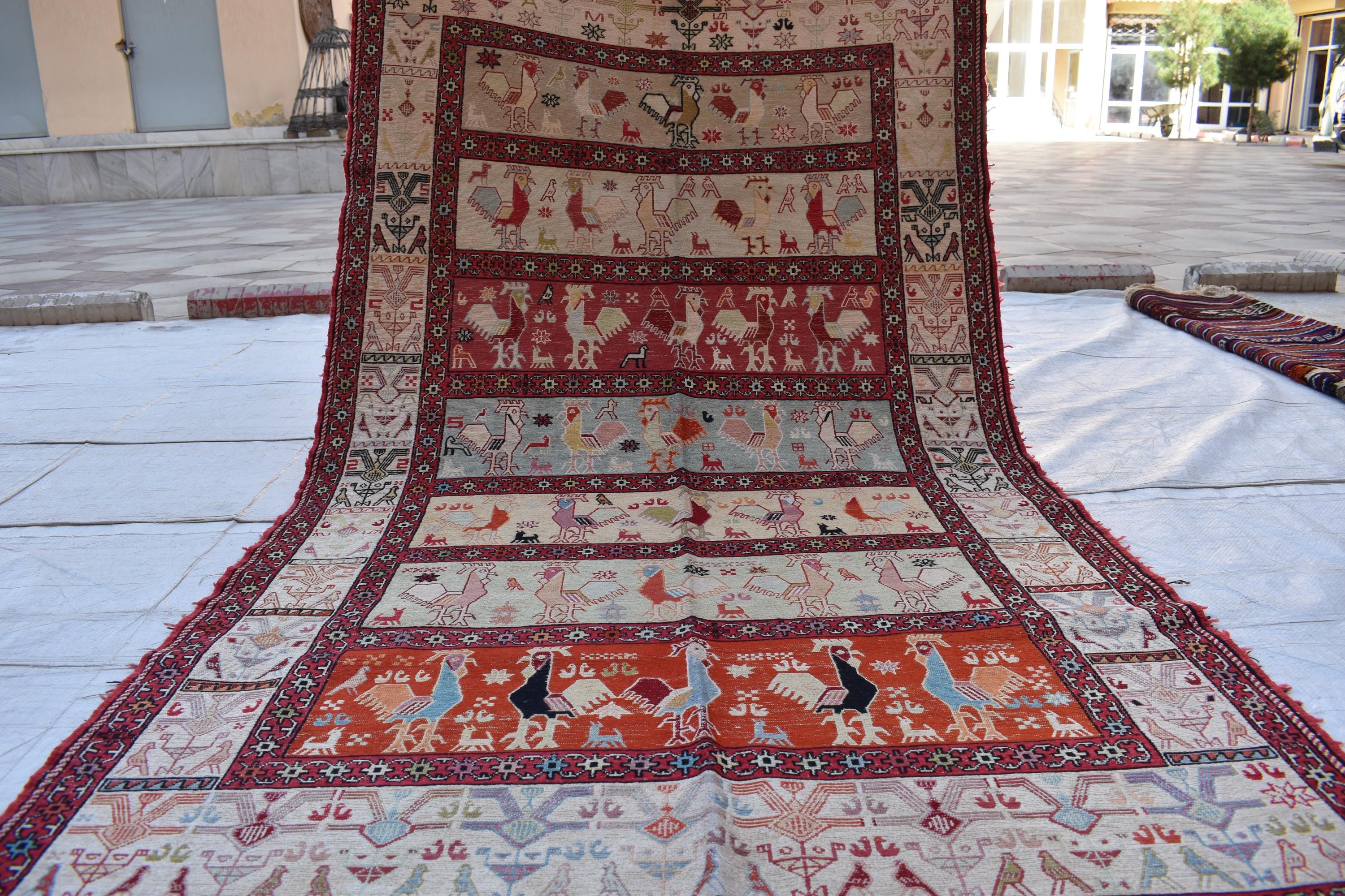 4x7 1990s Antique Afghan Rug-Vintage Handwoven Carpet with Geometric Patterns-Timeless Home Decor, Wall Hanging Rug 6.8x3.10 ft, Bedroom rug