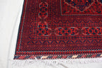 9x11 Red and Navy Blue Afghan Handmade Bukhara Rug - Geometric Design - Large Wool Area Carpet, Living Room, Dining Room Rug 11.3x8.10 ft