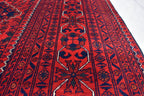 9x11 Red and Navy Blue Afghan Handmade Bukhara Rug - Geometric Design - Large Wool Area Carpet, Living Room, Dining Room Rug 11.3x8.10 ft