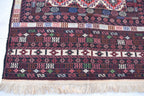 Vintage 50-Year-Old Kilim Rug - 6.8 x 4.2 ft Handwoven Afghan Wool Carpet with Geometric Patterns, Living Room Rug, Wall Hanging Rug