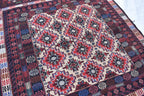 Vintage 50-Year-Old Kilim Rug - 6.8 x 4.2 ft Handwoven Afghan Wool Carpet with Geometric Patterns, Living Room Rug, Wall Hanging Rug