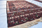 Vintage 50-Year-Old Kilim Rug - 6.8 x 4.2 ft Handwoven Afghan Wool Carpet with Geometric Patterns, Living Room Rug, Wall Hanging Rug