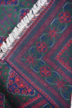 5x7 Authentic Bukhara Khal Mohammadi Rug-Handwoven Afghan Wool Carpet- Rich Red Green Tones, Geometric Patterns, Living Room Rug 6.10x5.1 ft