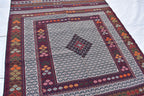 Vintage 50-Year-Old Silk Kilim Rug – 6.8 x 4.1 ft | Authentic Handwoven Antique Carpet, Living Room Rug, Office Rug, Bedroom Rug