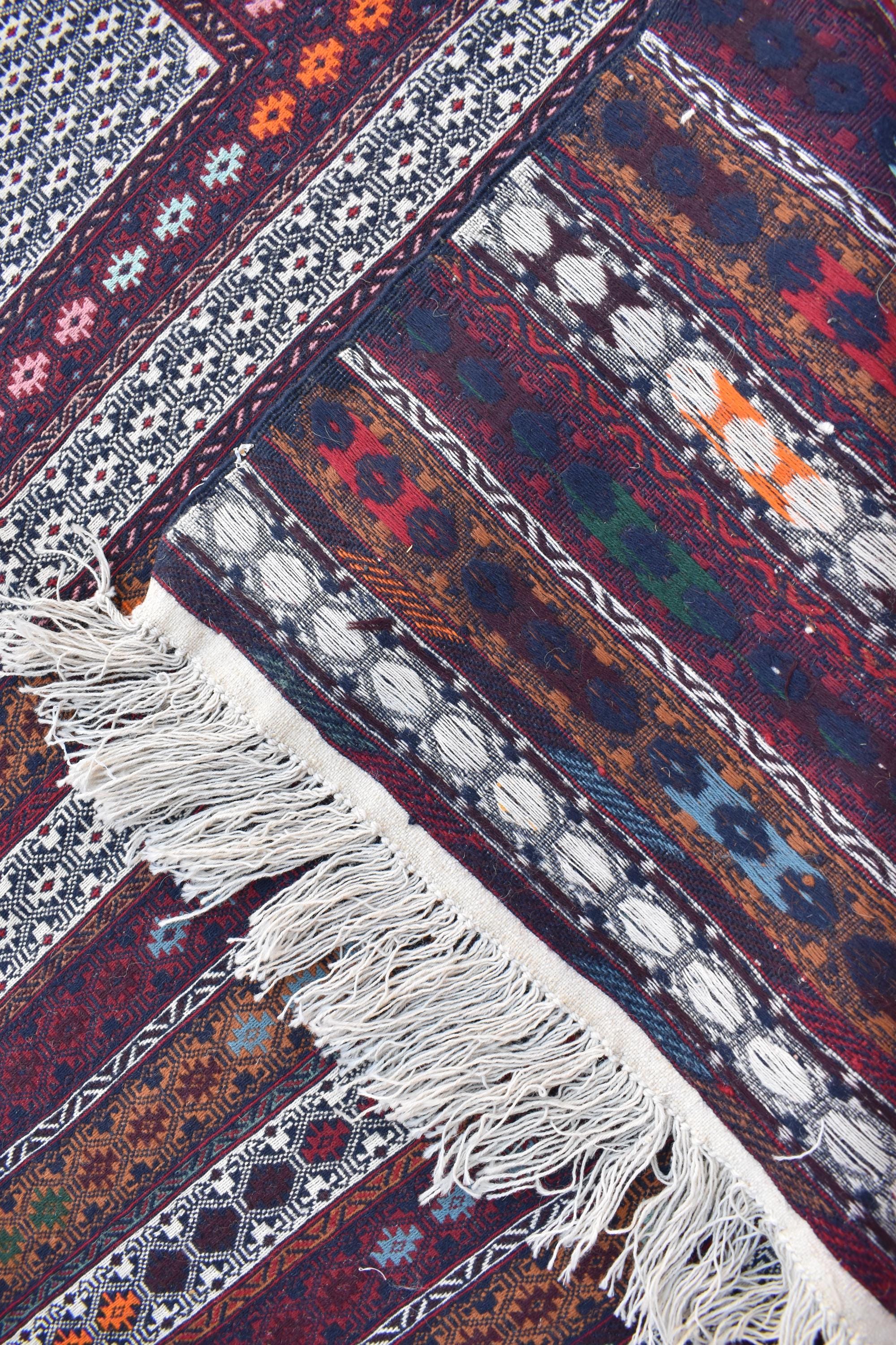 Vintage 50-Year-Old Silk Kilim Rug – 6.8 x 4.1 ft | Authentic Handwoven Antique Carpet, Living Room Rug, Office Rug, Bedroom Rug