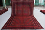 6x9 Vintage Mawri Gul Rug-Handwoven Tribal Afghan Wool Carpet, Bohemian Area Rug, Oriental Rug, Rug for Living Room, Farm House Rug 9.3x6.3