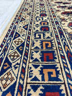 Handwoven Ahal Gul Rug 6.7x4.9 ft | Afghan Vintage Area Rug for Home Decor | Unique Tribal Carpet, Living Room Rug, Farm House, Bedroom Rug