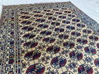 Handwoven Ahal Gul Rug 6.7x4.9 ft | Afghan Vintage Area Rug for Home Decor | Unique Tribal Carpet, Living Room Rug, Farm House, Bedroom Rug