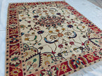 6.6x5.6 ft Handwoven Chobi Rug Afghan Wool Area Rug for Living Room | Traditional Oriental Carpet on Etsy, Office Rug, Living Room Rug