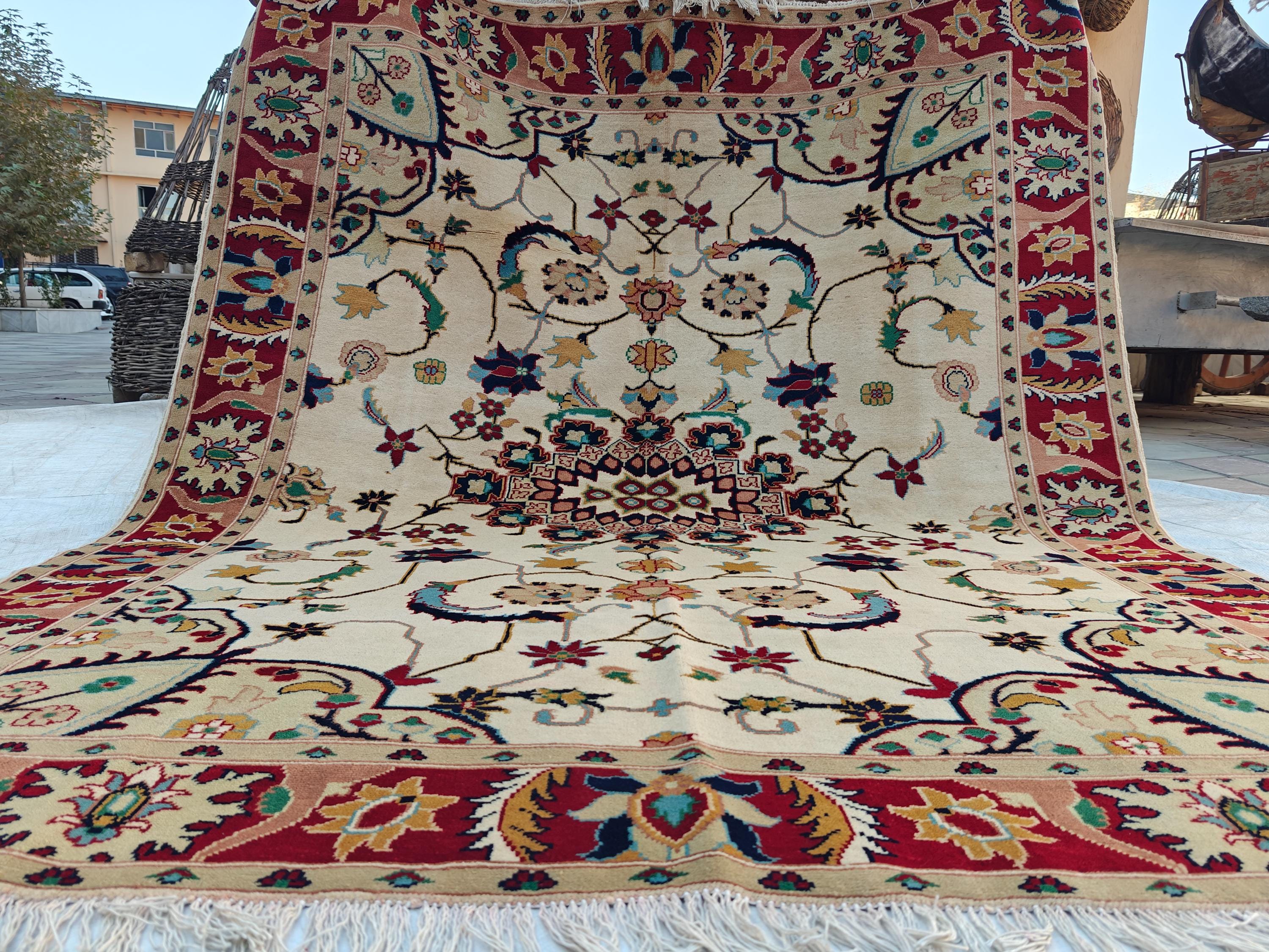 6.6x5.6 ft Handwoven Chobi Rug Afghan Wool Area Rug for Living Room | Traditional Oriental Carpet on Etsy, Office Rug, Living Room Rug