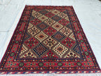 Handwoven Yousafi Rug -6.6x4.9 ft | Afghan Tribal Wool Area Rug Traditional Oriental Carpet for Living Room Unique Etsy Rug, Farm House Rug