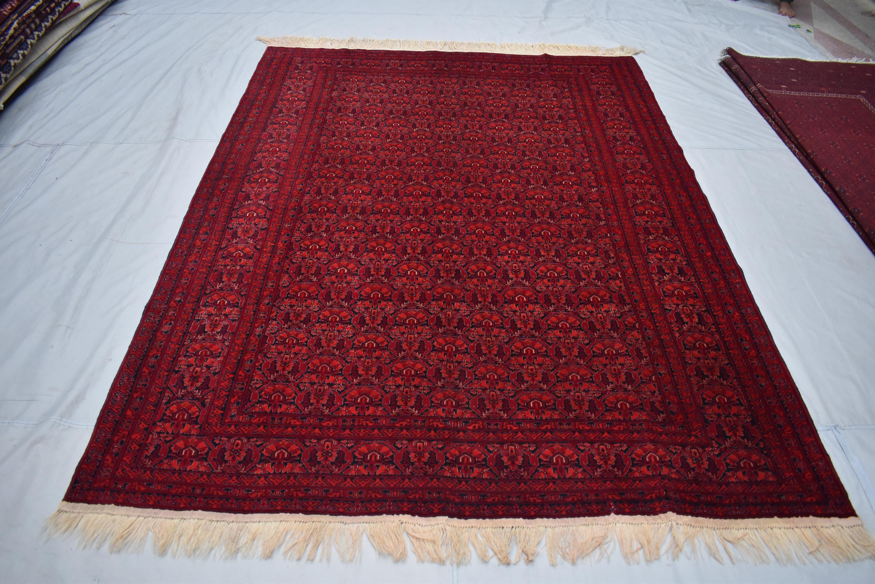 Antique Gul Dana Rug 8.7x6.4 ft Afghan Handwoven Wool Carpet Vintage Oriental Area Rug for Living Room | Unique Etsy Find, Living Room Rug