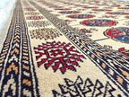 6x8 Creamy Ahal Gul Rug | Afghan Area Rug for Home Decor | Unique Tribal Oriental Carpet, Bedroom Rug, Rug for Living Room 7.7x5.6 ft
