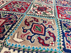 5x7 Handwoven Yousafi Rug Afghan Tribal Wool Area Rug| Traditional Oriental Carpet for Living Room, Dinning Room Rug, Bedroom Rug 7.1x5.1 ft