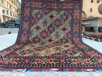 5x7 Handwoven Yousafi Rug Afghan Tribal Wool Area Rug| Traditional Oriental Carpet for Living Room, Dinning Room Rug, Bedroom Rug 7.1x5.1 ft