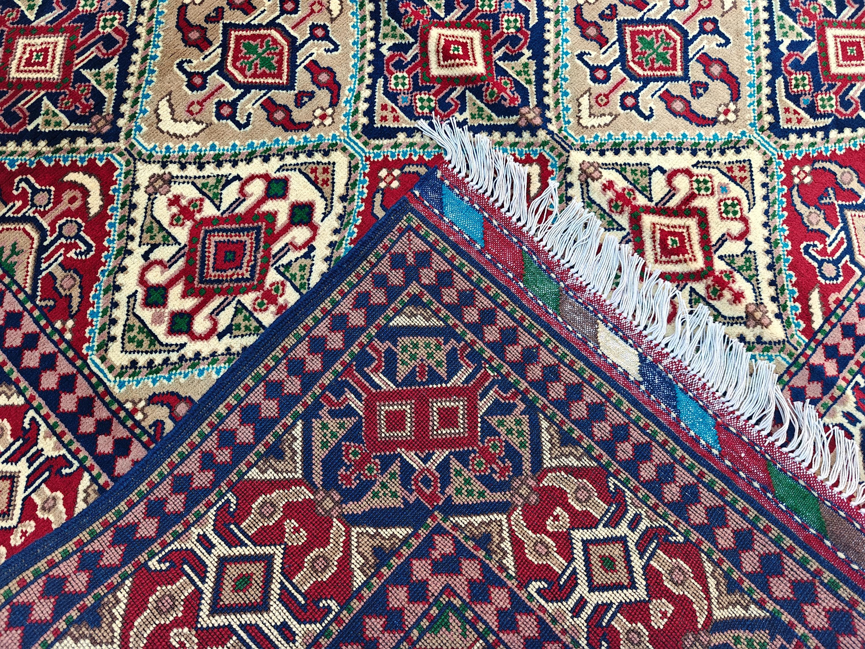 5x7 Handwoven Yousafi Rug Afghan Tribal Wool Area Rug| Traditional Oriental Carpet for Living Room, Dinning Room Rug, Bedroom Rug 7.1x5.1 ft