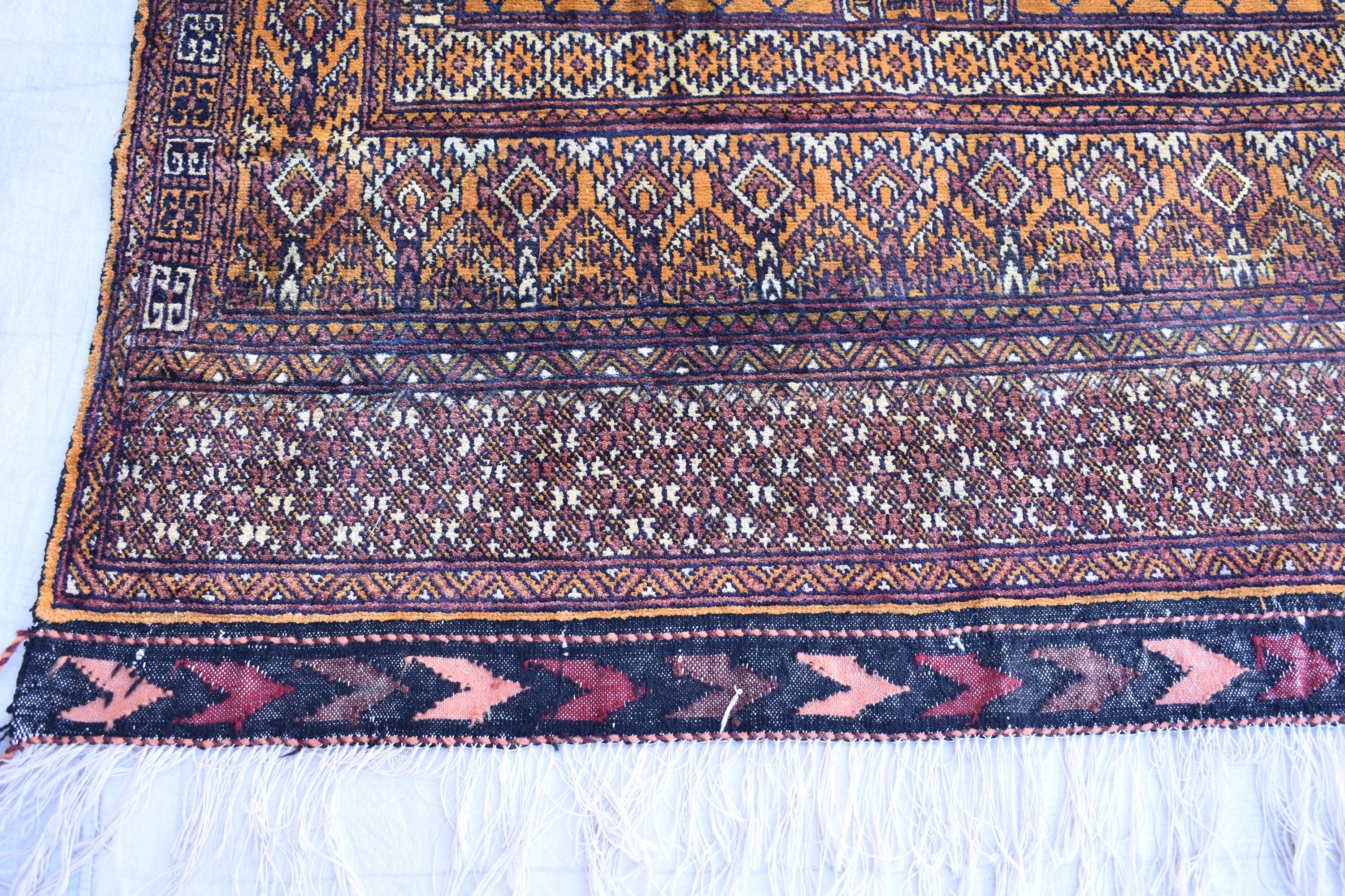 Handwoven 100% Silk Afghan Glassac Rug – 5.4x3.1 ft | Vintage Bohemian Area Rug | Unique Tribal Design | Small Living Room Accent, Bedroom.