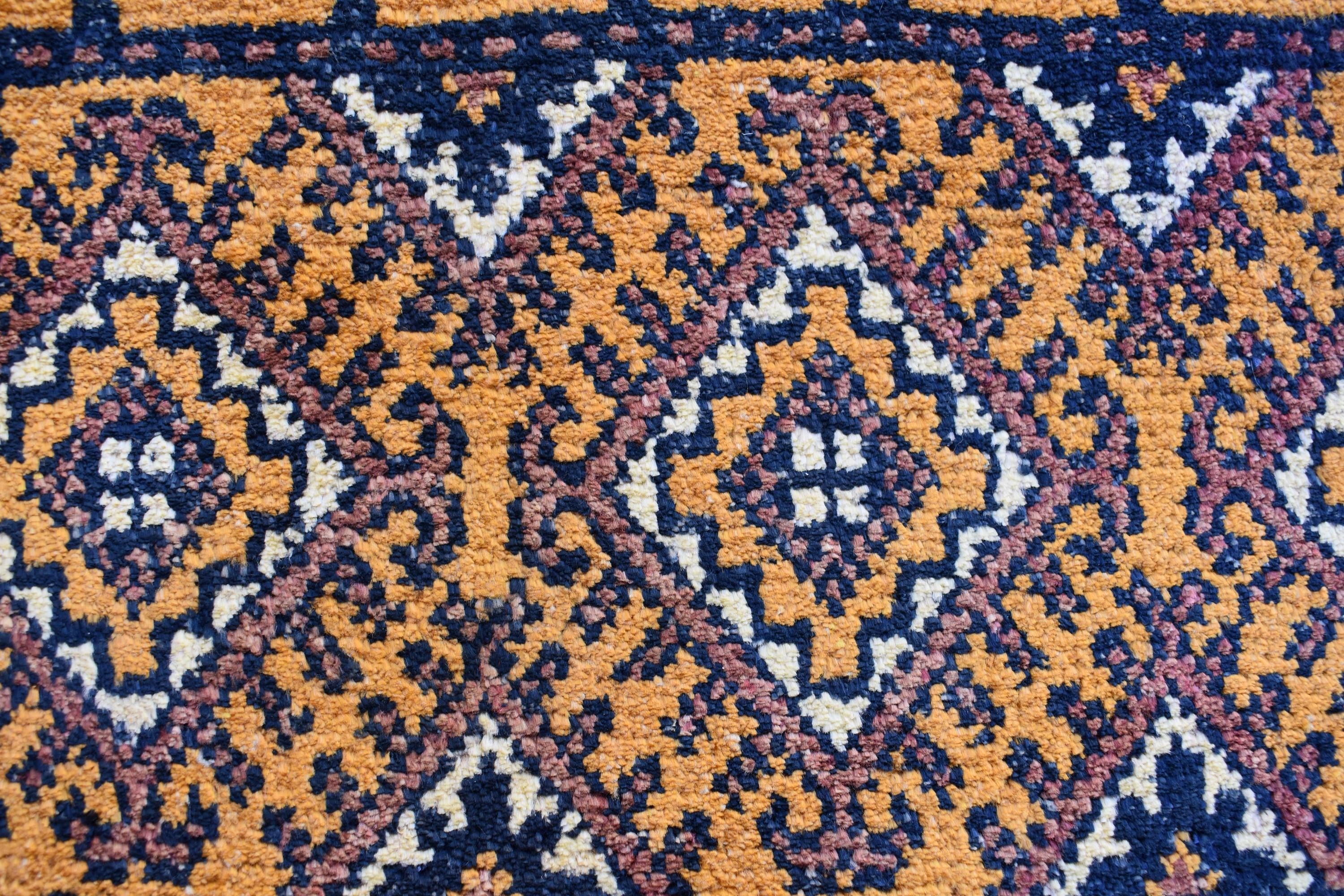 Handwoven 100% Silk Afghan Glassac Rug – 5.4x3.1 ft | Vintage Bohemian Area Rug | Unique Tribal Design | Small Living Room Accent, Bedroom.