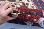 Handmade Vintage Kazak Rug - 6.2 x 4.8 ft, Afghan Wool Carpet, Traditional Tribal Area Rug, Oriental Decor, Red & Blue Pattern,