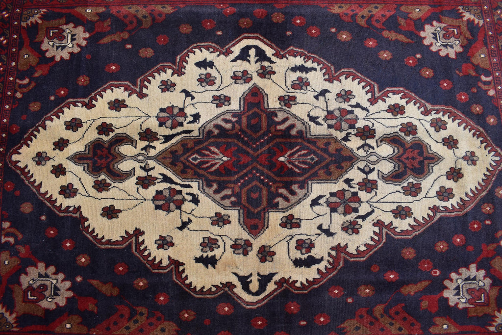 Handmade Vintage Kazak Rug - 6.2 x 4.8 ft, Afghan Wool Carpet, Traditional Tribal Area Rug, Oriental Decor, Red & Blue Pattern,