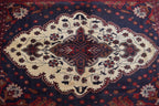 Handmade Vintage Kazak Rug - 6.2 x 4.8 ft, Afghan Wool Carpet, Traditional Tribal Area Rug, Oriental Decor, Red & Blue Pattern,
