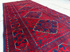 6.3x2.10 ft -Handmade Bukhara Runner Rug Traditional Afghan Wool Carpet - Vintage Red & Black Hallway Runner, Entryway Runner, Kitchen Rug