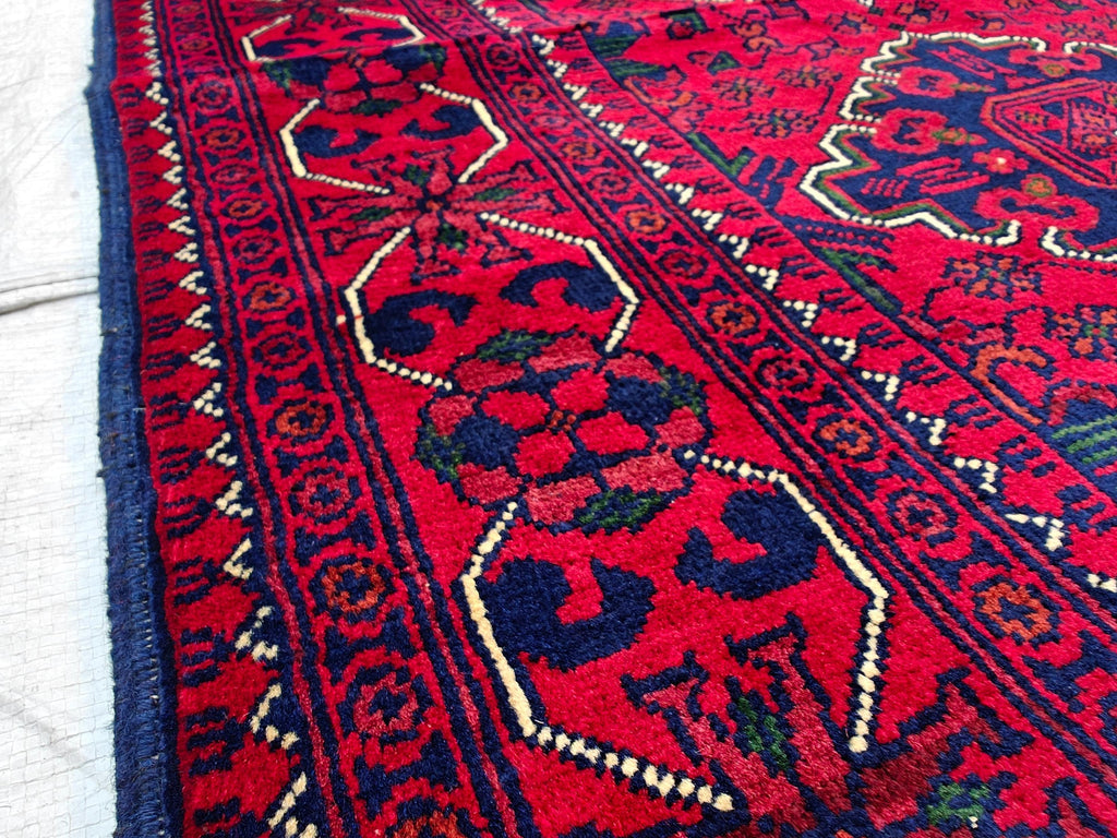 6.3x2.10 ft -Handmade Bukhara Runner Rug Traditional Afghan Wool Carpet - Vintage Red & Black Hallway Runner, Entryway Runner, Kitchen Rug