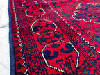 6.3x2.10 ft -Handmade Bukhara Runner Rug Traditional Afghan Wool Carpet - Vintage Red & Black Hallway Runner, Entryway Runner, Kitchen Rug
