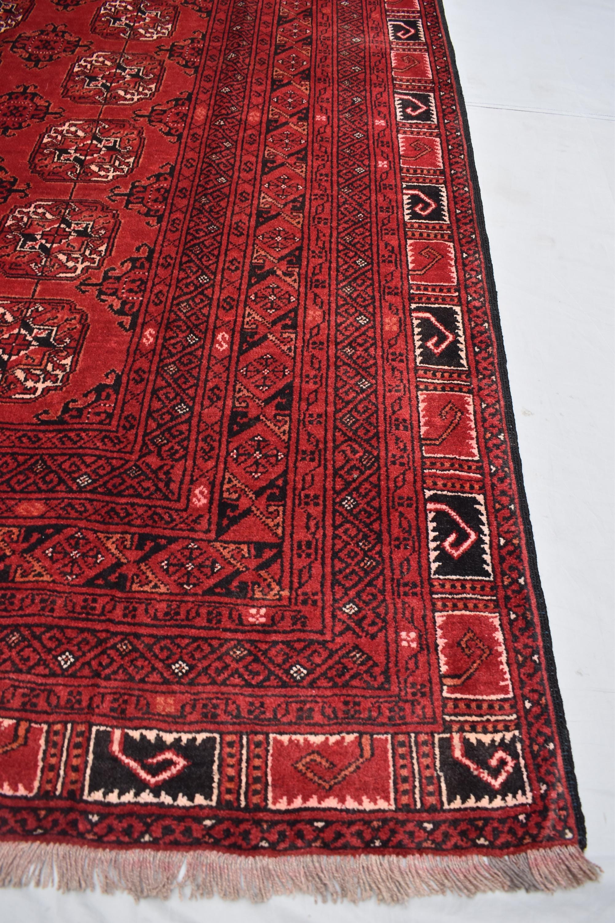 9.5x6.2 ft Vintage Antique Ahal Gul Rug- Handmade Afghan Tribal Wool Carpet, Boho Chic Décor, Farm House Rug, Kitchen Rug, Living Room Rug