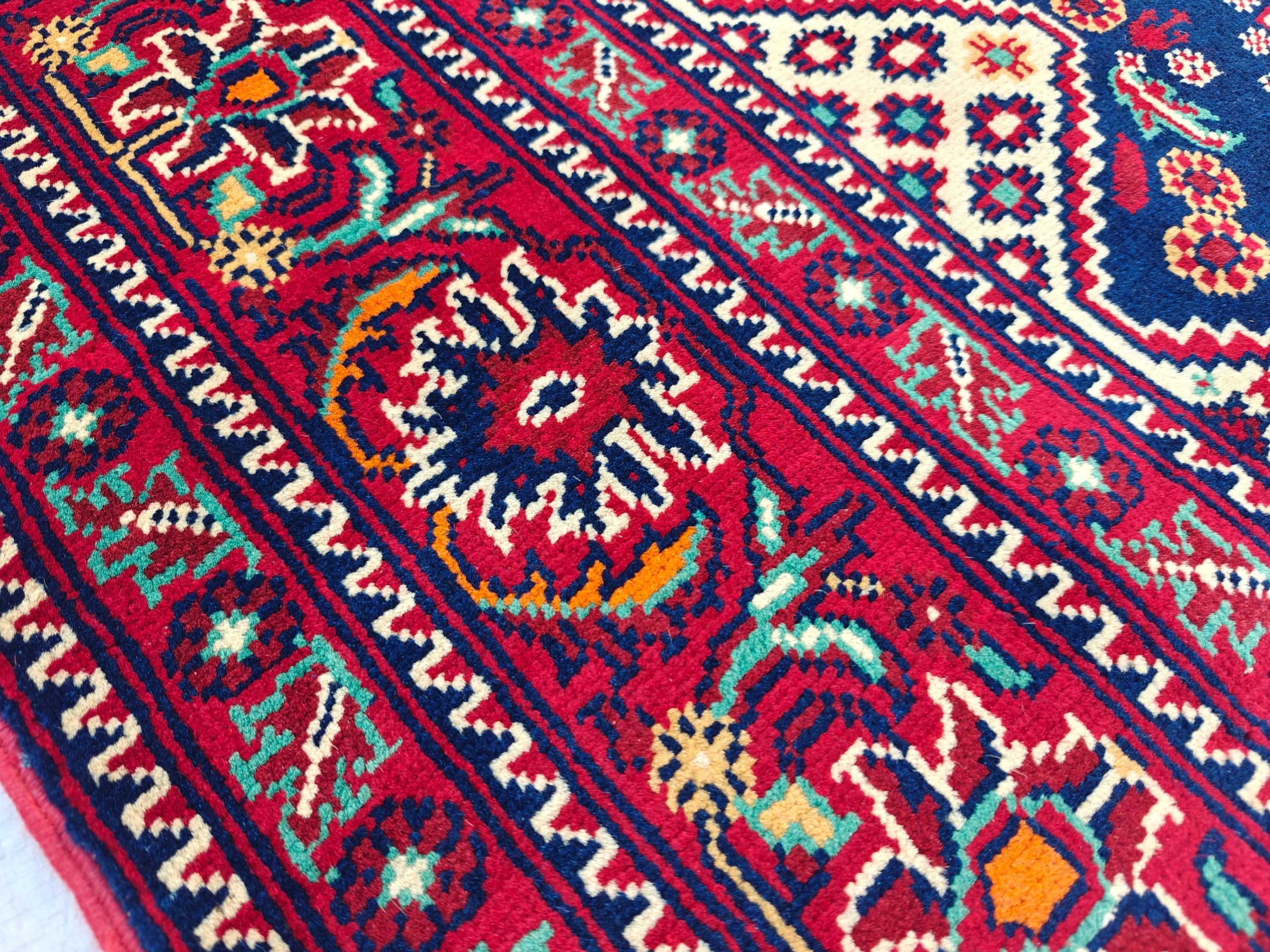 Handmade Afghan Yousafi Rug 6.8x5 ft - Tribal Wool Carpet, Vintage Boho Area Rug, Ethnic Home Décor, Living room Rug, Bedroom Rug