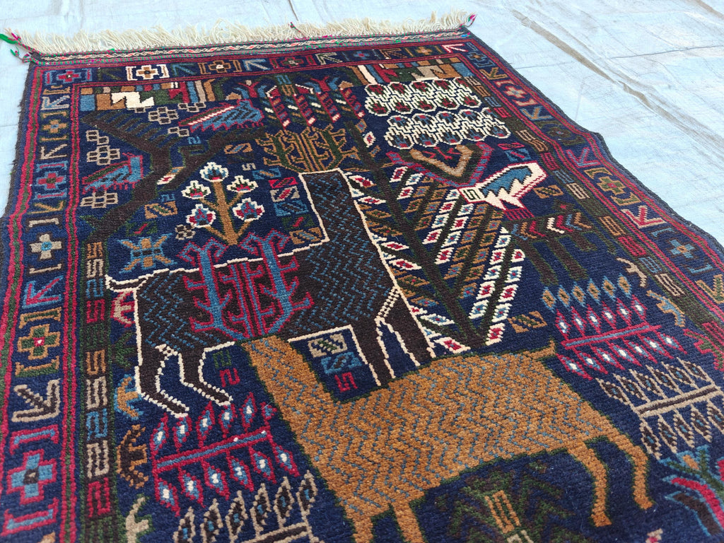 Vintage Baluchi Runner Rug 9.4x2.9 ft - Handmade Afghan Wool Carpet, Bohemian Hallway Decor, Tribal Area Rug, Rustic Floor Runner