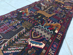 Vintage Baluchi Runner Rug 9.4x2.9 ft - Handmade Afghan Wool Carpet, Bohemian Hallway Decor, Tribal Area Rug, Rustic Floor Runner
