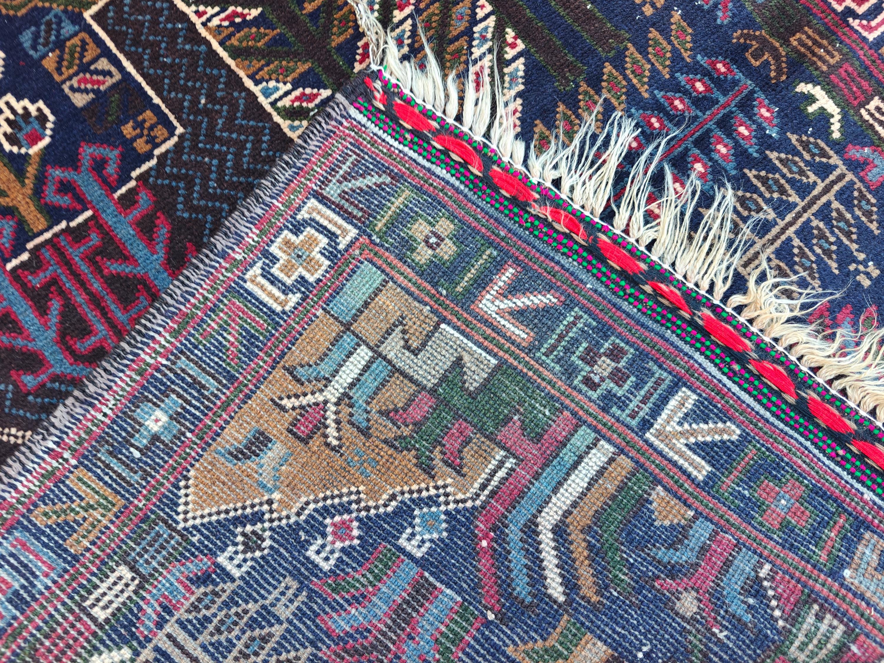 Vintage Baluchi Runner Rug 9.4x2.9 ft - Handmade Afghan Wool Carpet, Bohemian Hallway Decor, Tribal Area Rug, Rustic Floor Runner