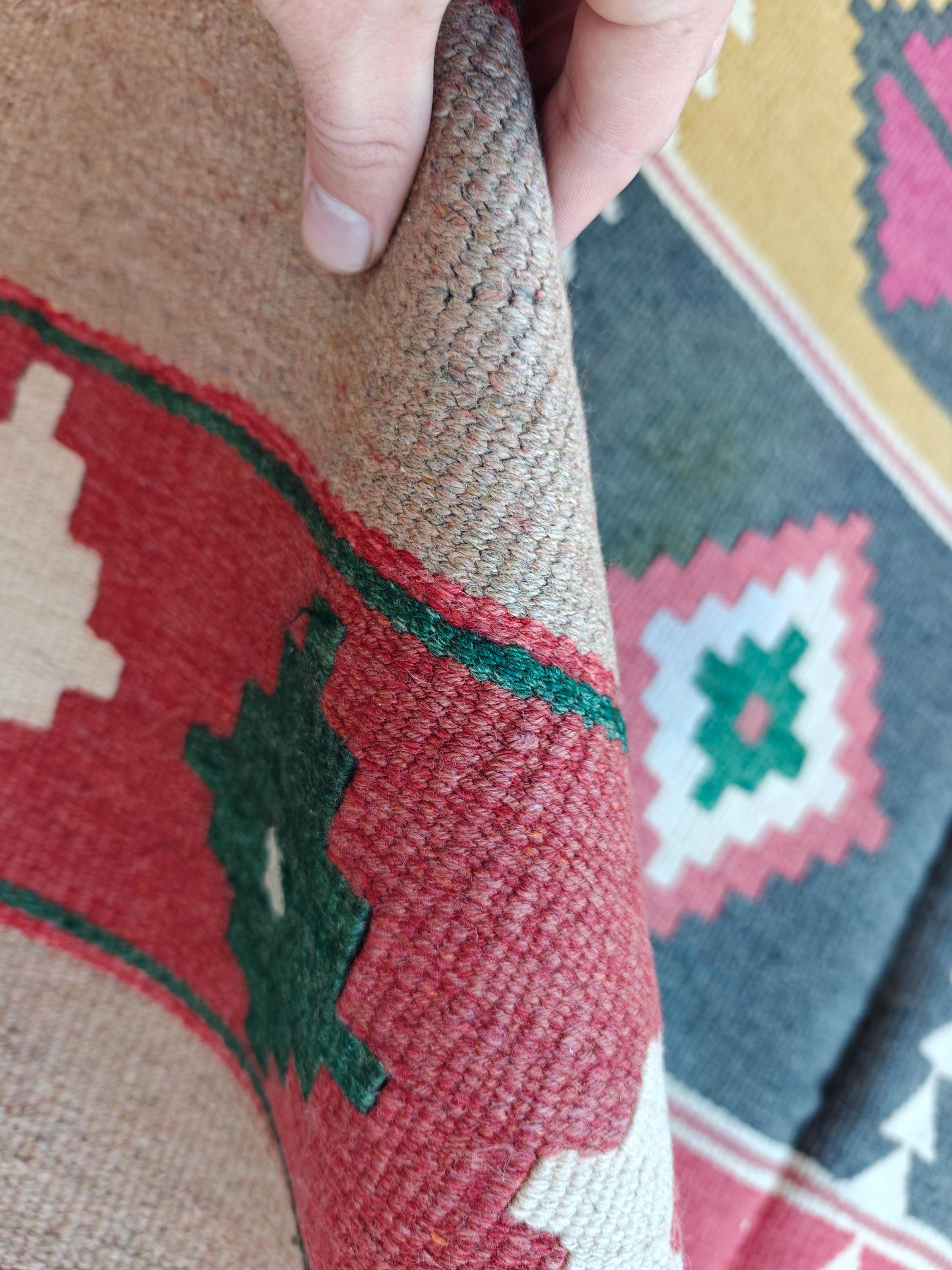 Vintage Kilim Rug 13.3x8 ft - Handmade Afghan Wool Flatweave, Boho Area Rug, Large Tribal Carpet, Rustic Home Decor, Unique Floor Covering