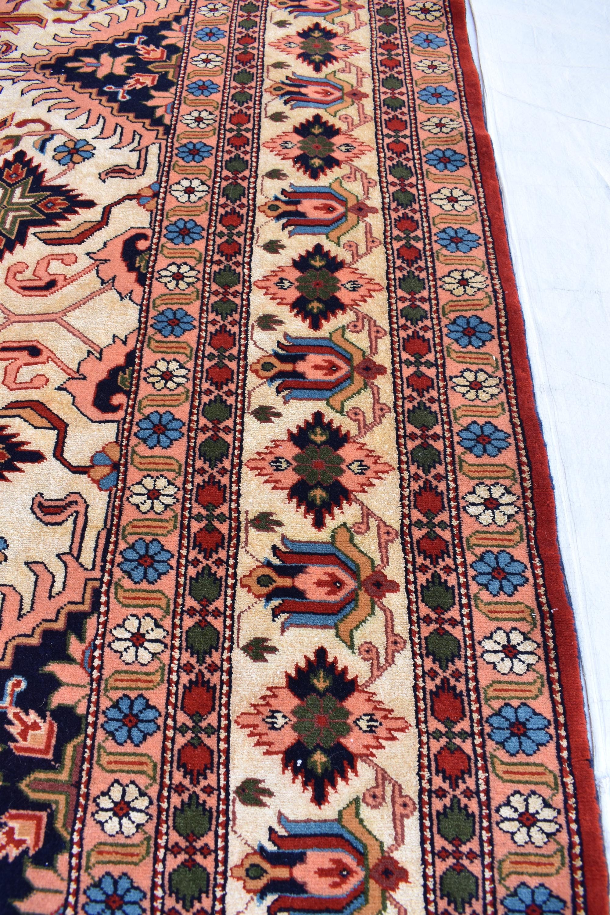 7x10 80% Silk Kazak Rug-Handcrafted Afghan Tribal Carpet, Luxurious Oriental Design, Living Room Rug, Boho Home Decor, Bedroom Rug 9.11x7 ft