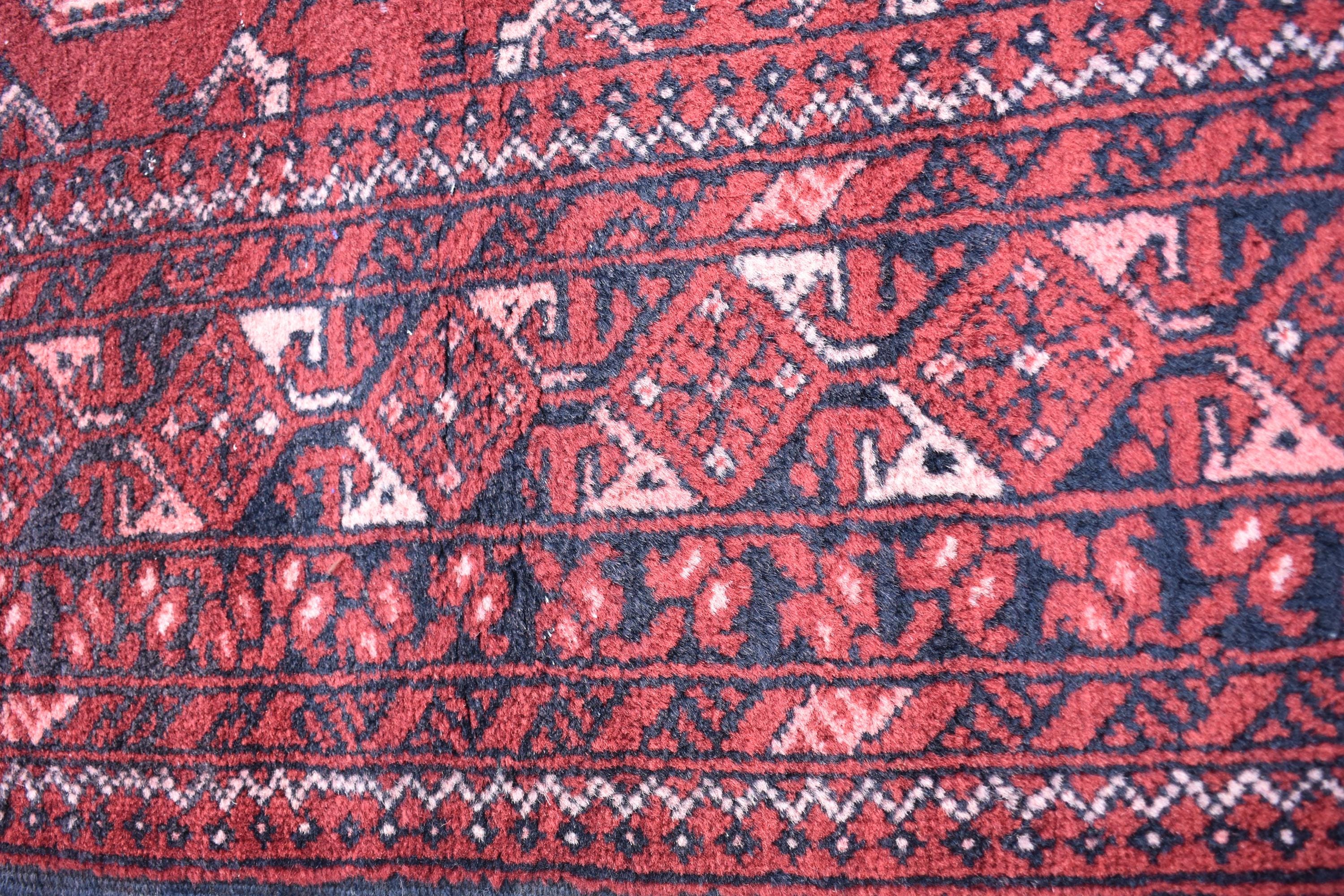 1992 Antique Waziri Runner Rug 9.3 x 3 ft | Handwoven Wool Carpet | Traditional Tribal Waziri Design | Vintage Runner for Hallway
