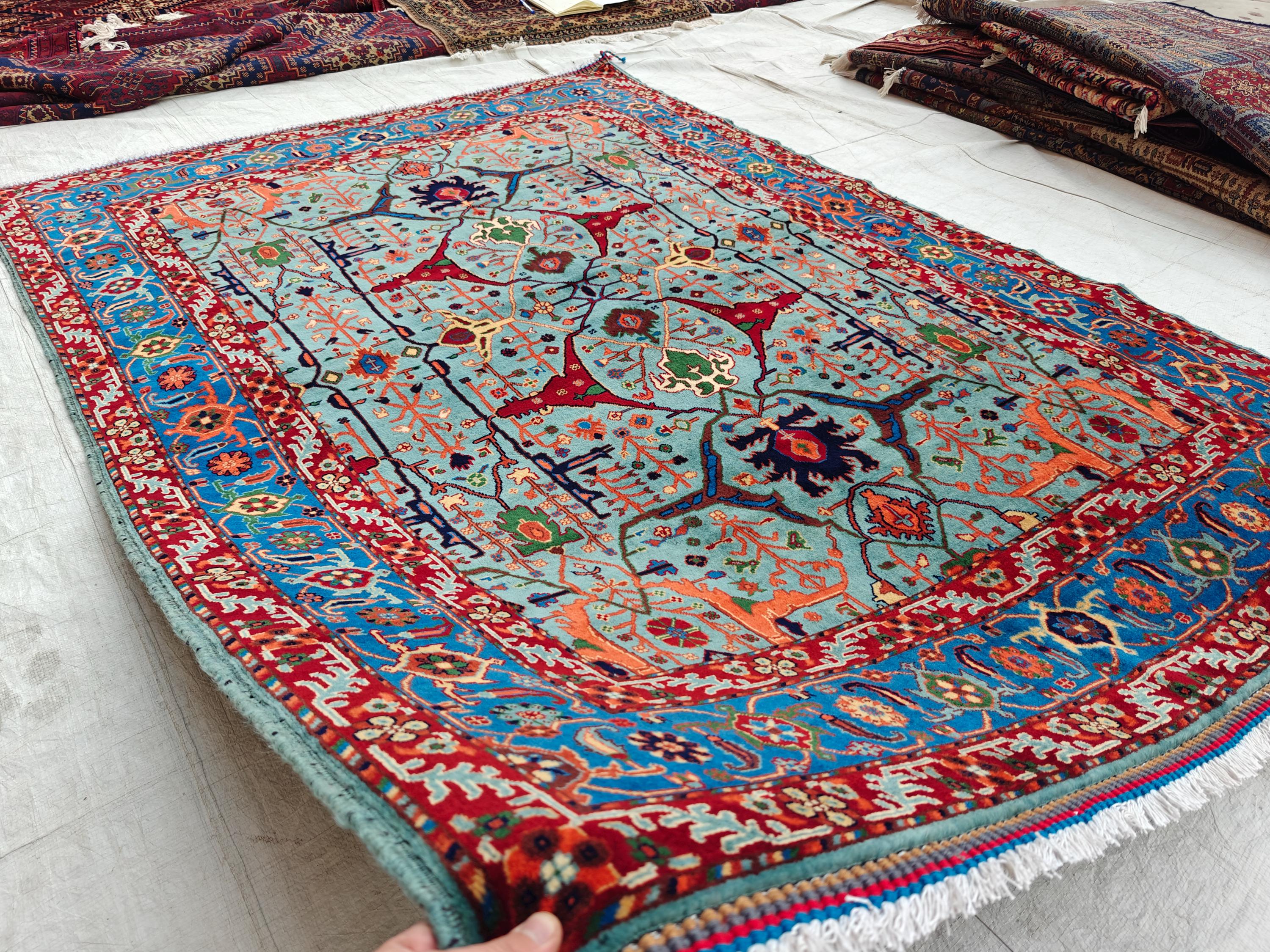 Authentic Beljik Chobi Rug 7x4.4 ft - Handwoven Afghan Wool Carpet, Traditional Oriental Area Rug, Unique Home Decor, Living Room Rug