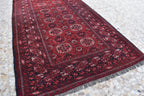 1992 Antique Waziri Runner Rug 9.3 x 3 ft | Handwoven Wool Carpet | Traditional Tribal Waziri Design | Vintage Runner for Hallway
