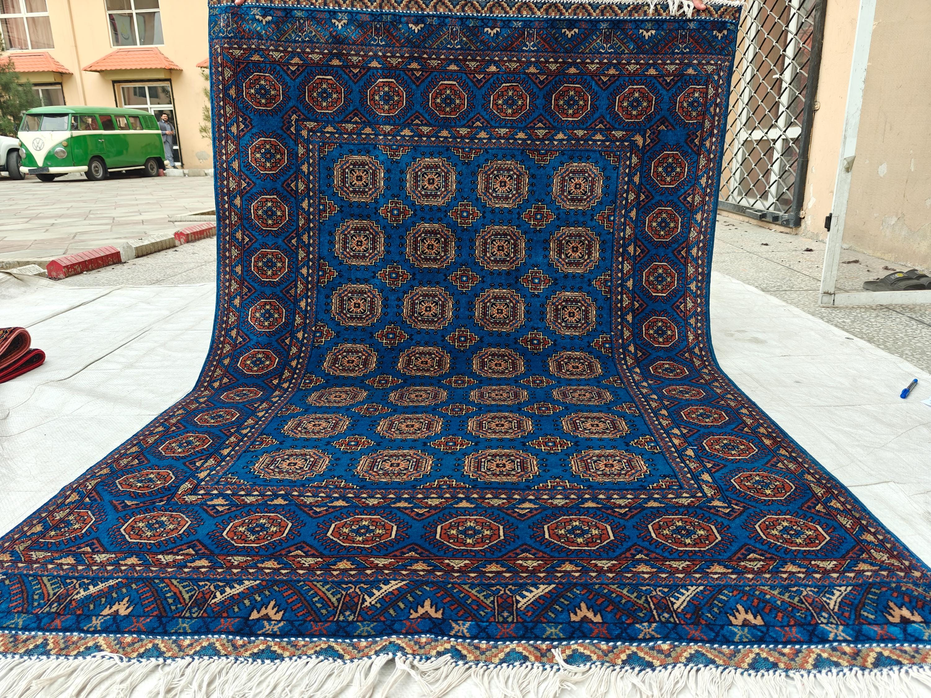 Authentic Beljik 6.7x4.5 ft - Handwoven Afghan Wool Carpet, Traditional Oriental Area Rug, Unique Home Decor, Living Room, Bedroom Rug
