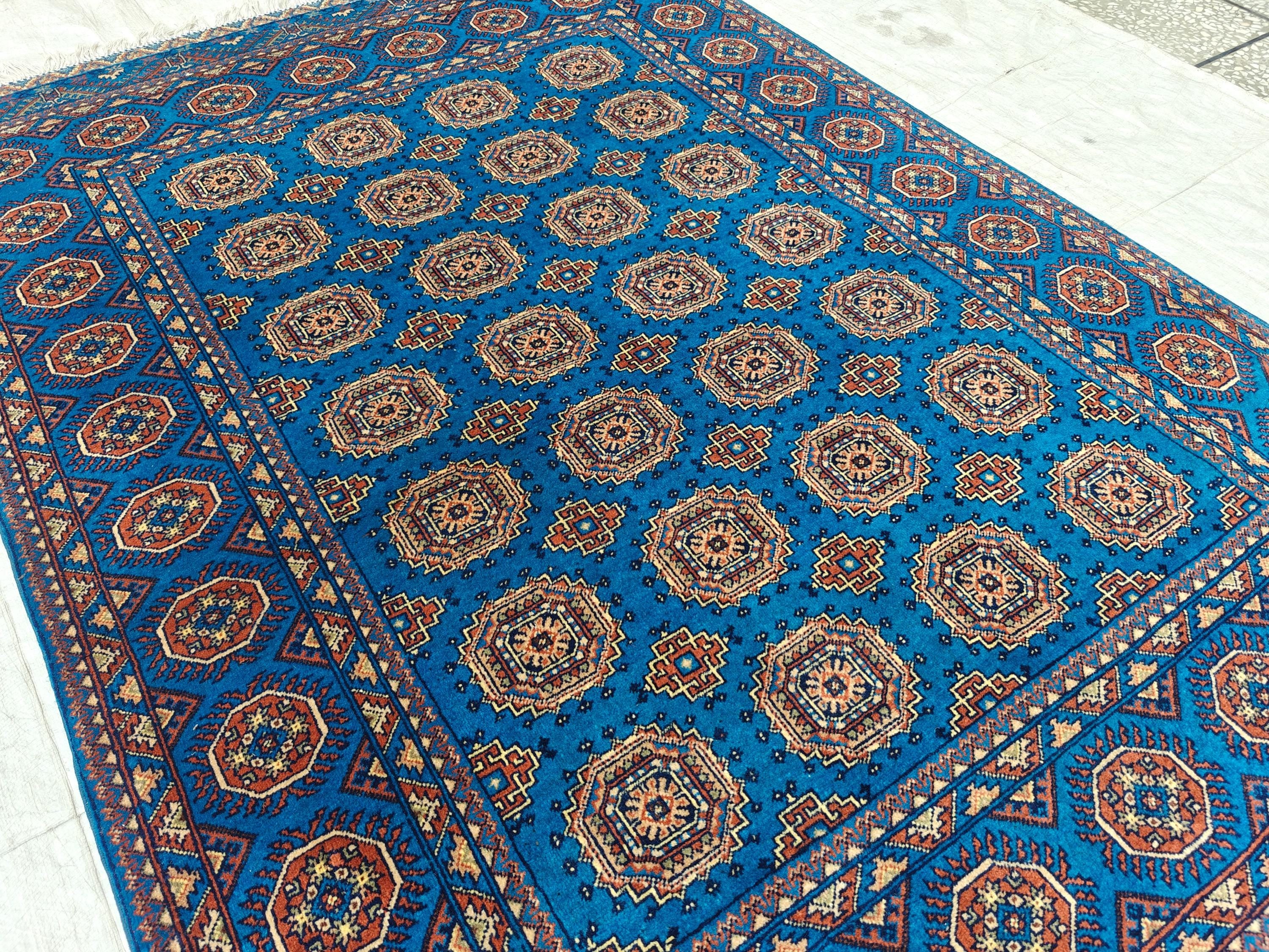 Authentic Beljik 6.7x4.5 ft - Handwoven Afghan Wool Carpet, Traditional Oriental Area Rug, Unique Home Decor, Living Room, Bedroom Rug