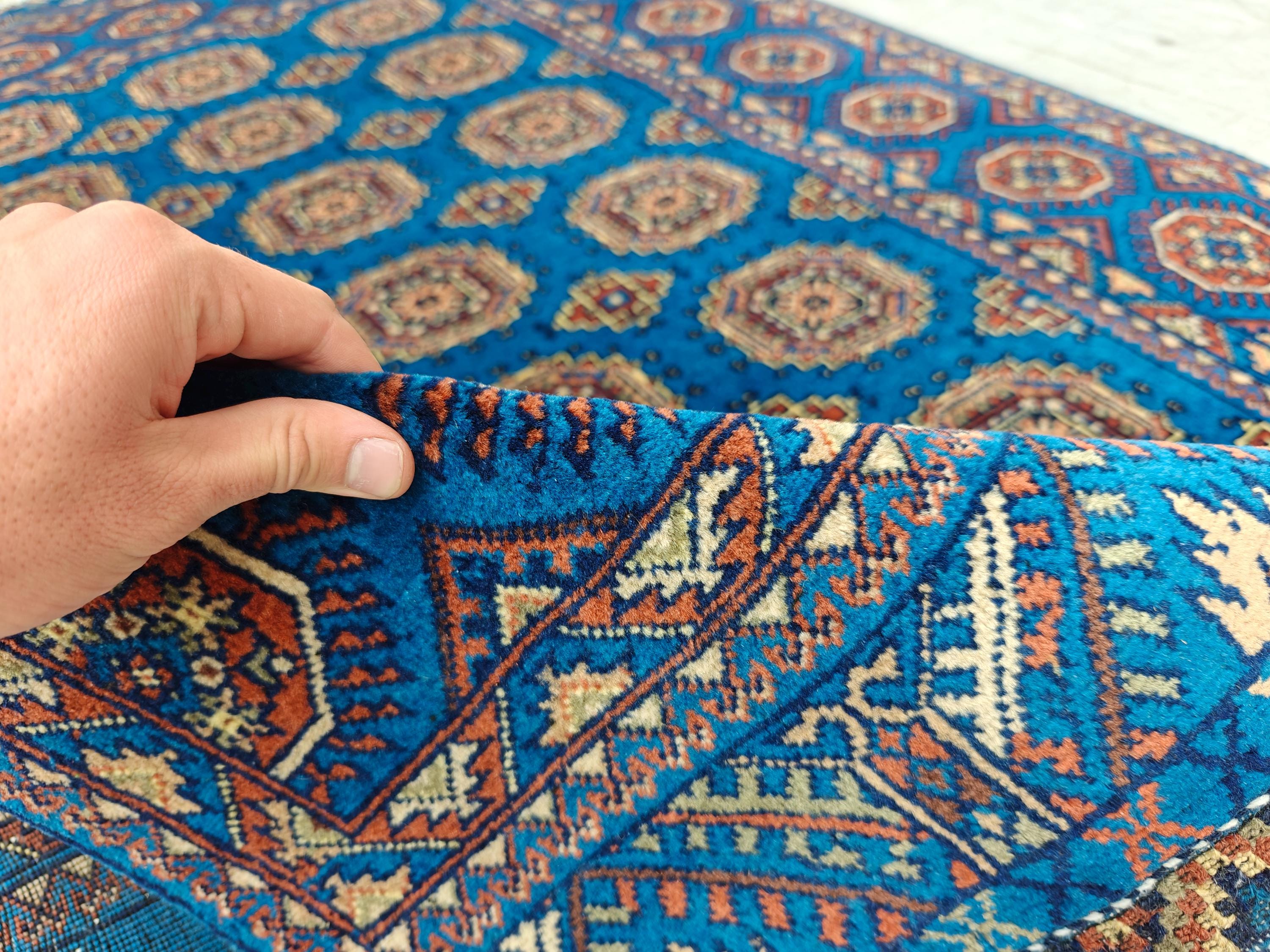 Authentic Beljik 6.7x4.5 ft - Handwoven Afghan Wool Carpet, Traditional Oriental Area Rug, Unique Home Decor, Living Room, Bedroom Rug