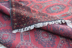 Vintage Wool Rug 8.10 x 6.4 ft | Antique Handwoven Carpet | Traditional Tribal Design | Vintage Area Rug for Living Room or Dining Room.