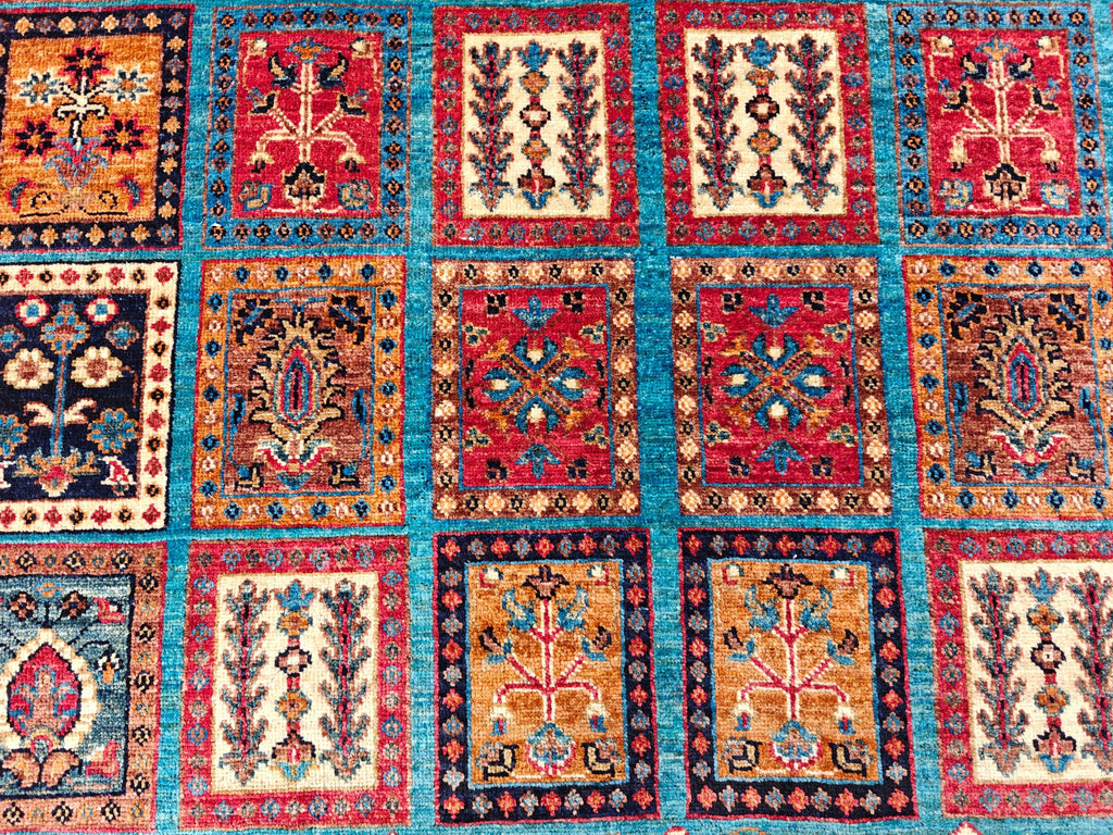 6.9x5.2 ft Handmade Afghan Chobi Rug-Authentic Wool Carpet, Traditional Oriental Area Rug for Home Decor, Living Room Rug, Office Rug