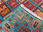 6.9x5.2 ft Handmade Afghan Chobi Rug-Authentic Wool Carpet, Traditional Oriental Area Rug for Home Decor, Living Room Rug, Office Rug